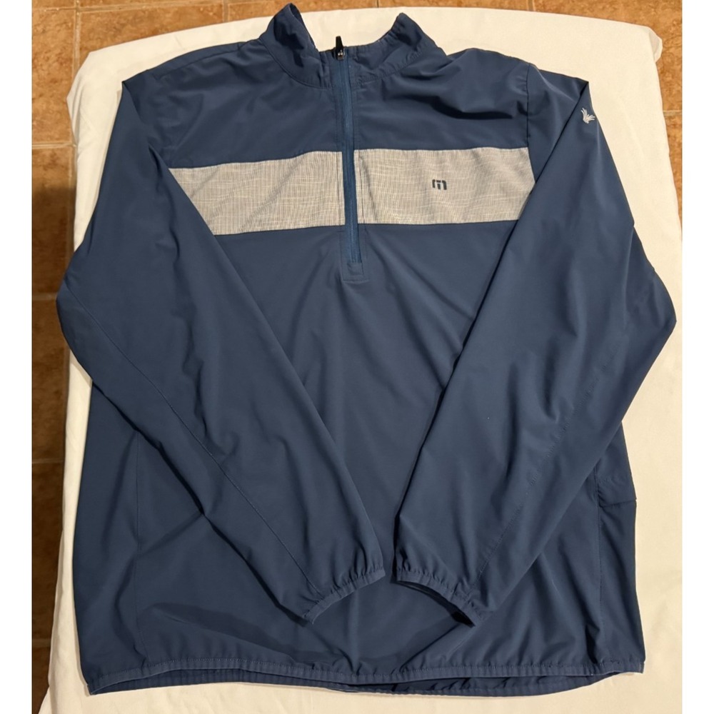 Travis Mathew Men's Lightweight 1/4 Zip Golf Jacket - Size XXL - Navy Blue